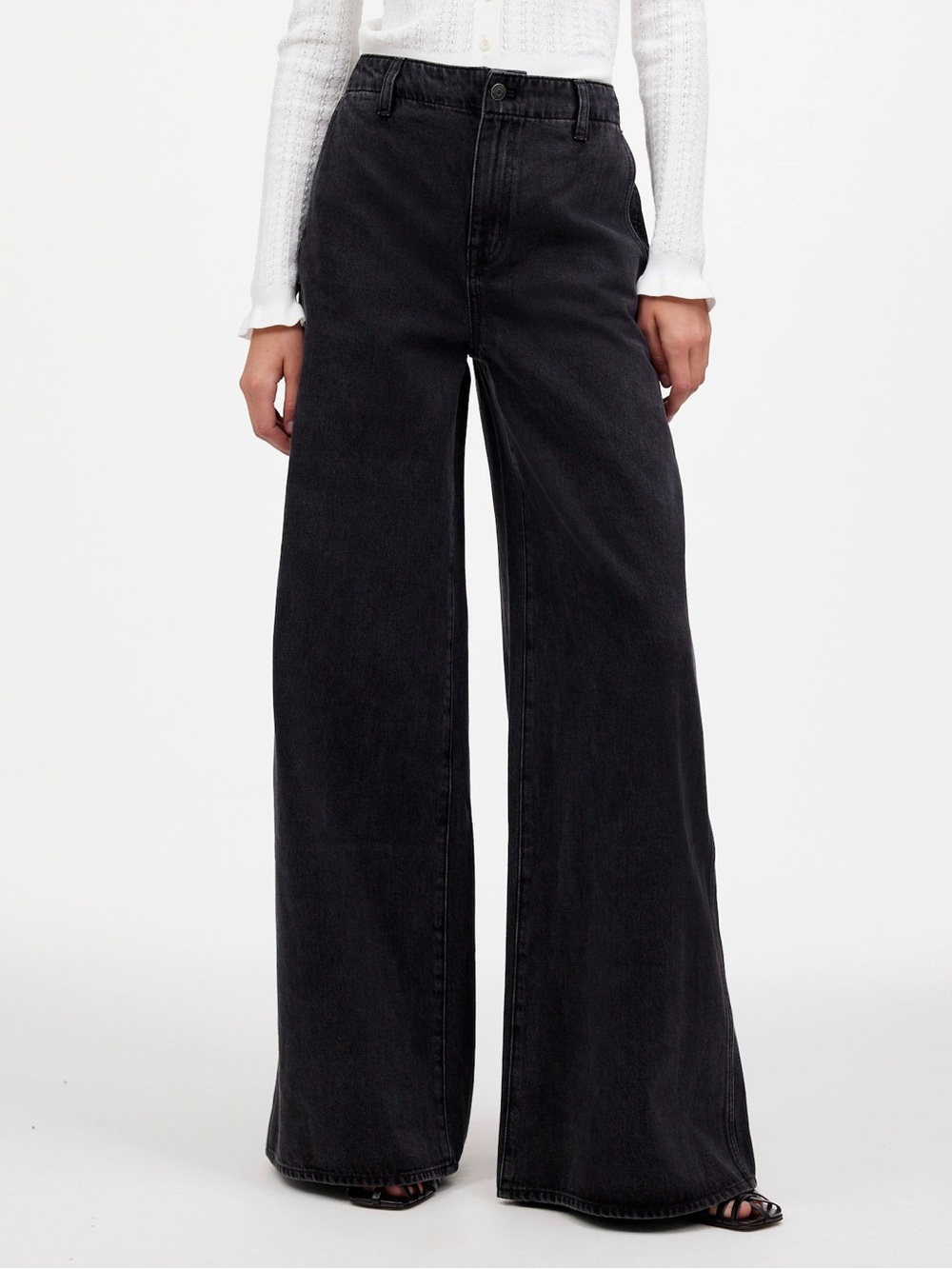 Madewell Wide Sweep Denim Trousers Bartholomew Sz 25 - Picture 2 of 14